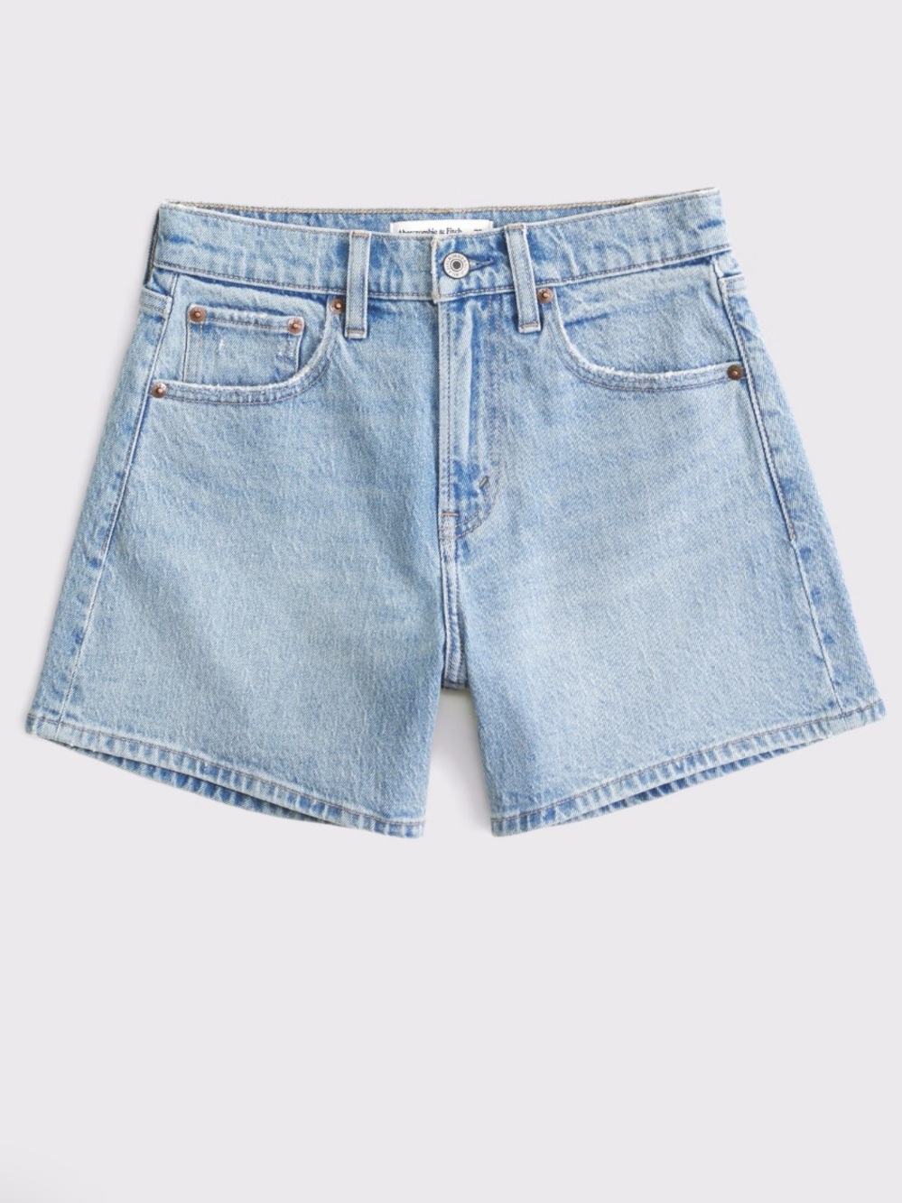 NWT Abercrombie High Rise Dad Jean Denim Shorts 5” - Light Wash Size 28